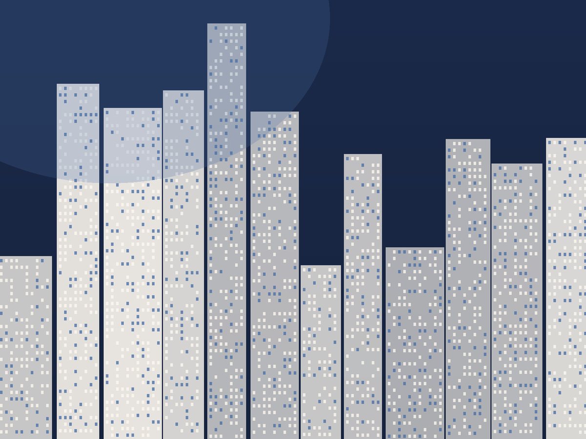Stylized skyline illustration representing High Rise Marketing
